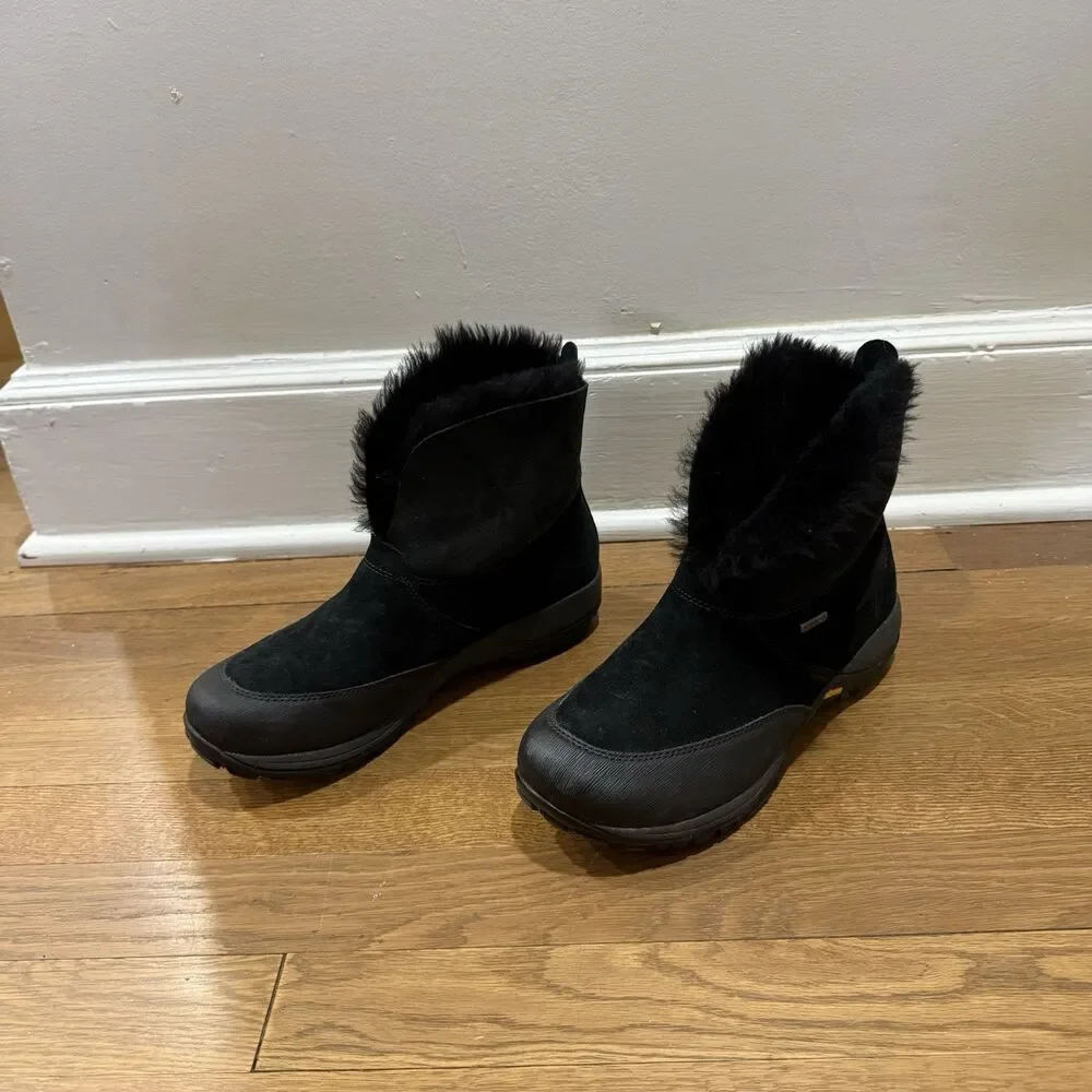 Dansko Priscilla Black Suede Winter Waterproof Slip Resistant Boots Women Sz 39